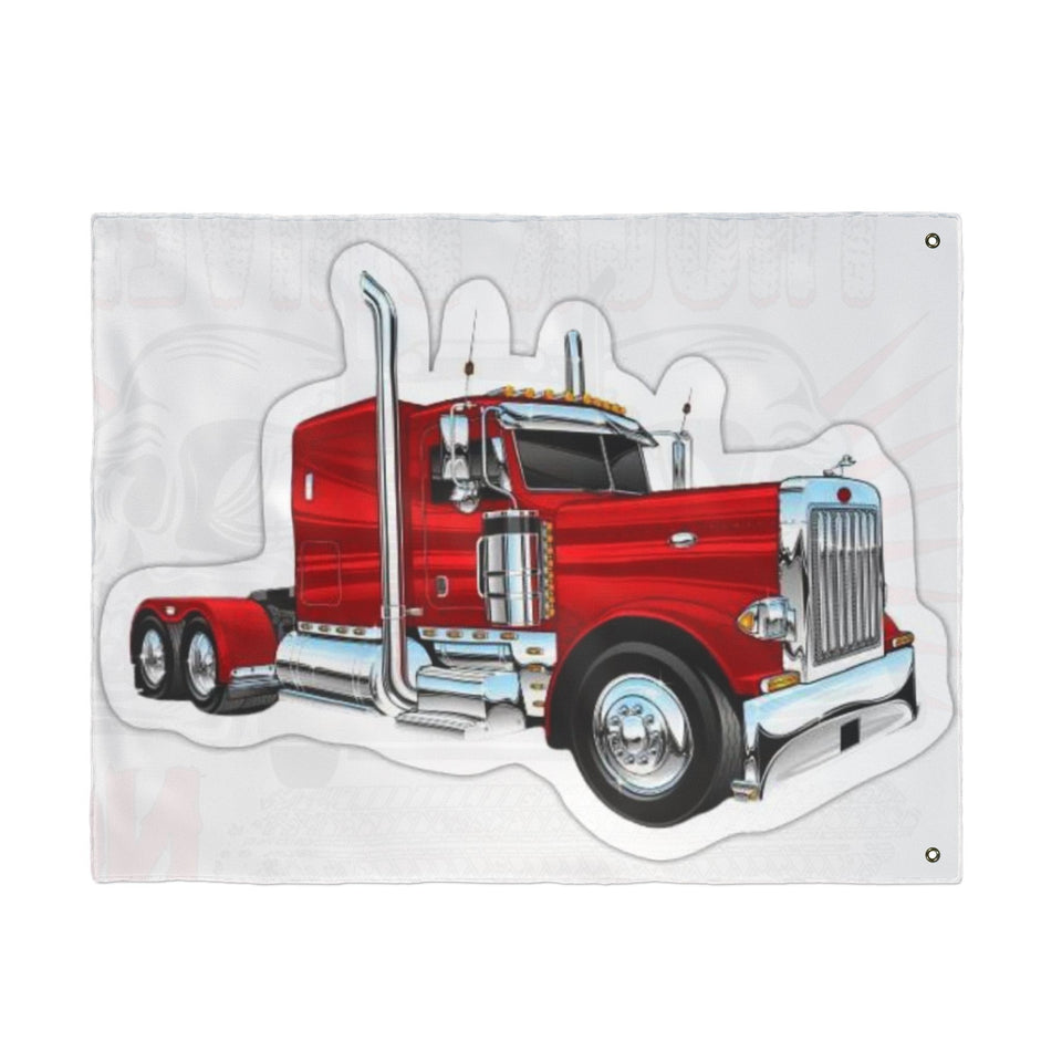 Double-Sided Truck Flag — Big Rig Skull Design (Grommeted Outdoor/Patio Banner)
