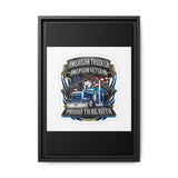 American Trucker American Veteran Framed Canvas - "Proud To Be Both" Patriotic Wall Art