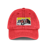 Vintage Embroidered Truck Cap — Retro Red Trucker Hat