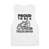 Truck Driver Tank Top — "Proud to Be a Truck Driver" Graphic Sleeveless Shirt