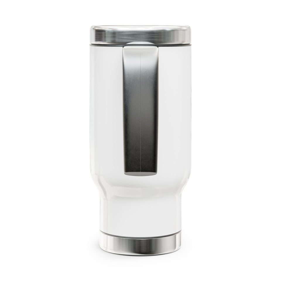 Trucker Heartbeat Stainless Steel Travel Mug – 14oz Insulated Coffee Tumbler with Handle