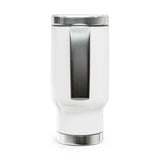 Trucker Heartbeat Stainless Steel Travel Mug – 14oz Insulated Coffee Tumbler with Handle