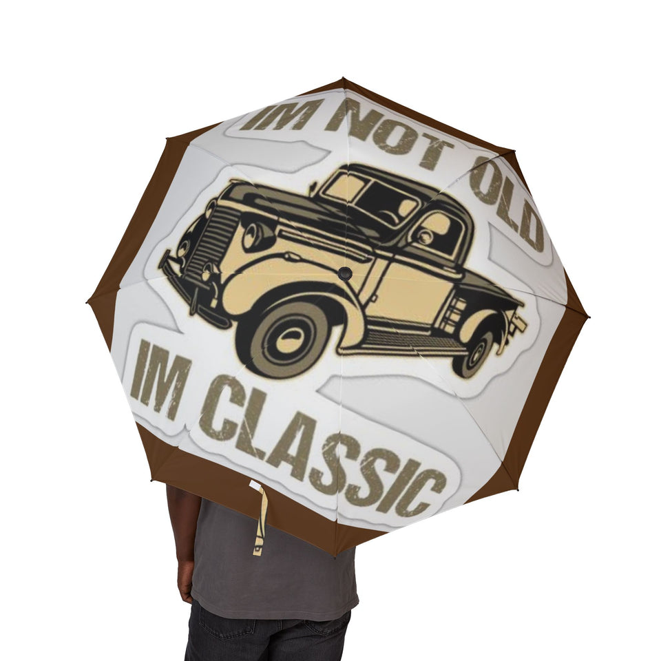 Vintage Car Foldable Umbrella — “I’m Not Old, I’m Classic” Rain Umbrella