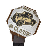 Vintage Car Foldable Umbrella — “I’m Not Old, I’m Classic” Rain Umbrella