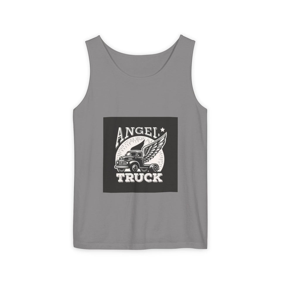 Angel Truck Tank Top — Vintage Winged Truck Graphic Tank for Truckers & Gearheads