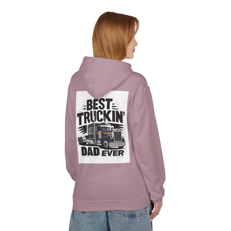 Truck Driver Dad Hoodie – “Best Truckin' Dad Ever” Graphic Pullover