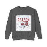 Trucker Crewneck Sweatshirt — “We’re the Reason You Have Stuff” Graphic