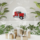 Red Semi Truck Foil Balloon — 11" Round/Heart-Shaped Party Balloon