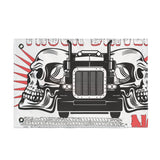 Double-Sided Truck Flag — Big Rig Skull Design (Grommeted Outdoor/Patio Banner)
