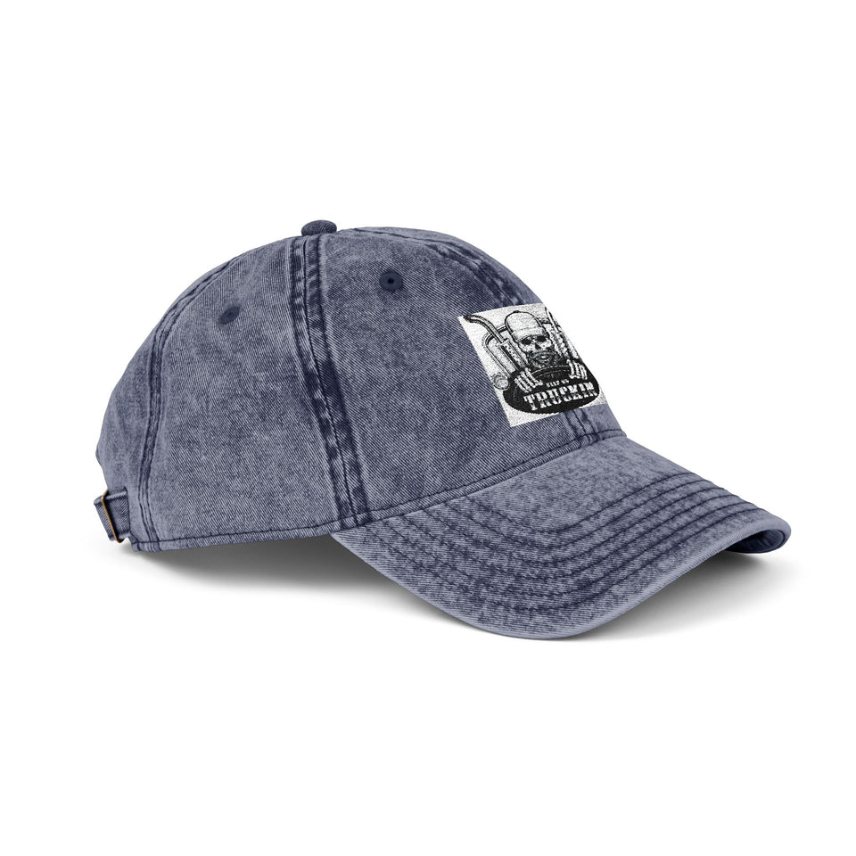 Vintage Embroidered Cap — Distressed Retro Patch Baseball Hat