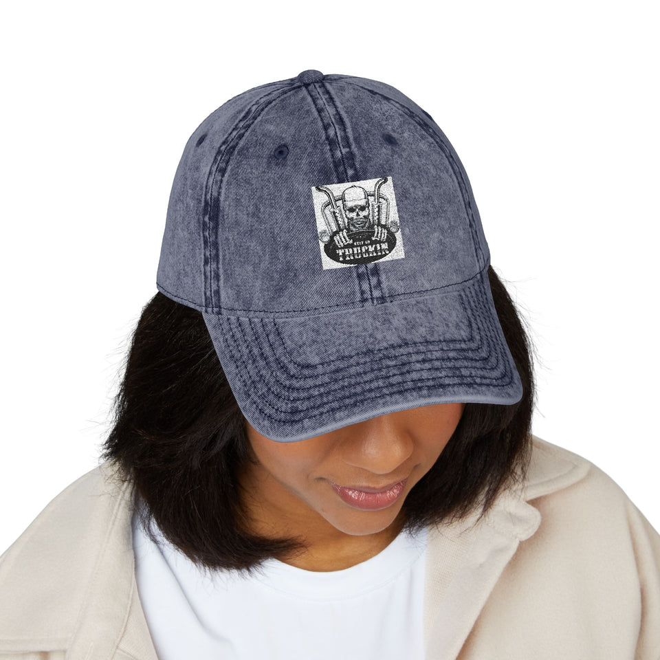 Vintage Embroidered Cap — Distressed Retro Patch Baseball Hat