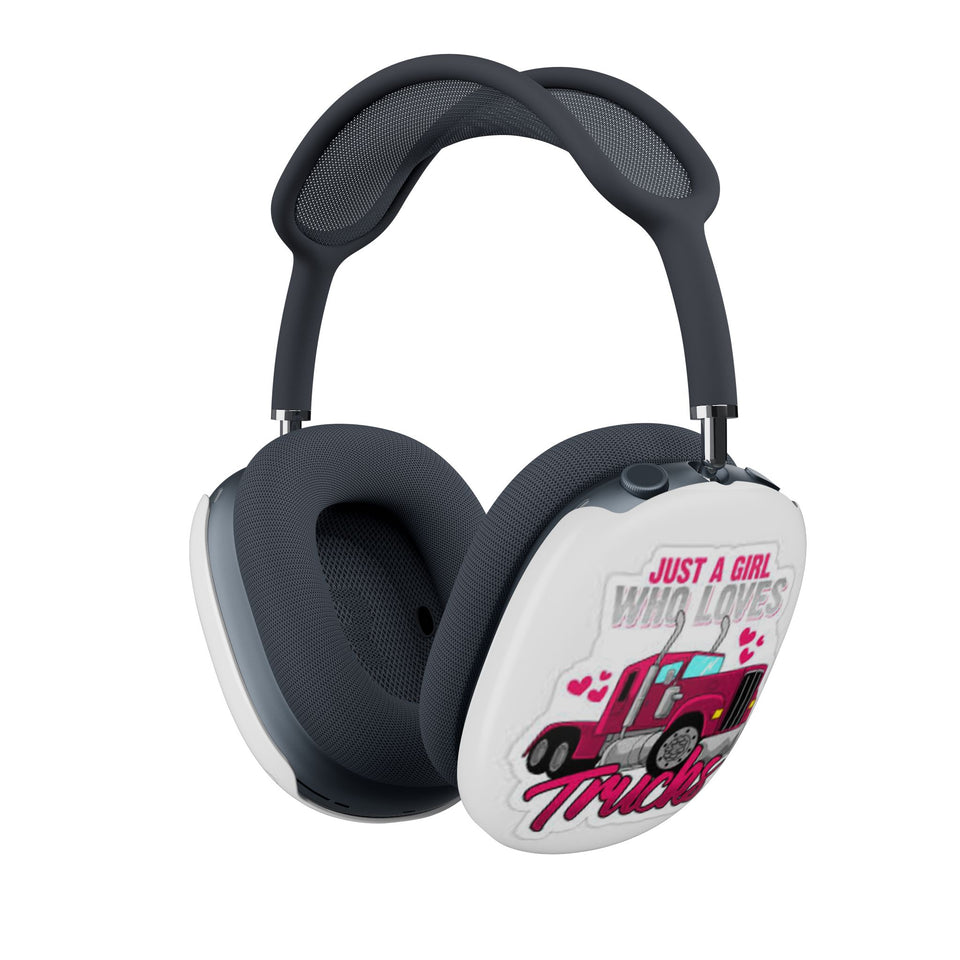 AirPod Max Case — "Just a Girl Who Loves Trucks" Pink Truck Design