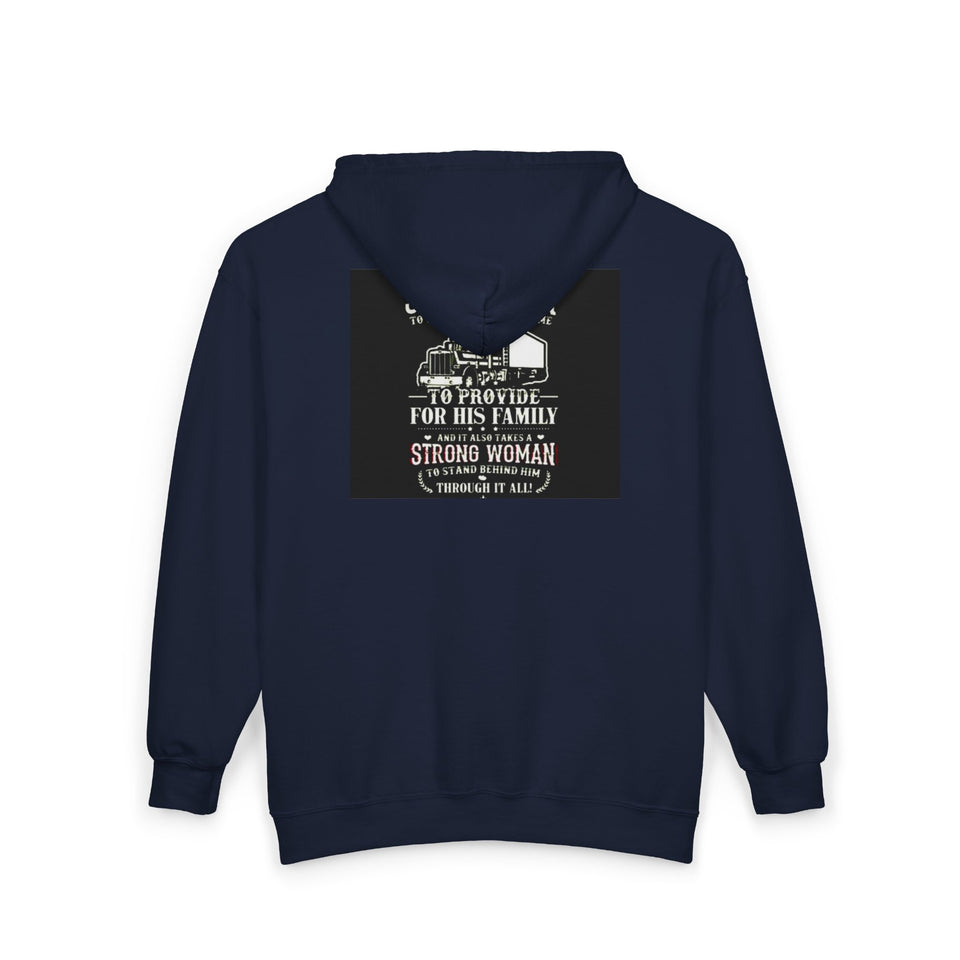 Strong Man Strong Woman Zip Hoodie – 'It Takes a Strong Man to Provide' Family Tribute
