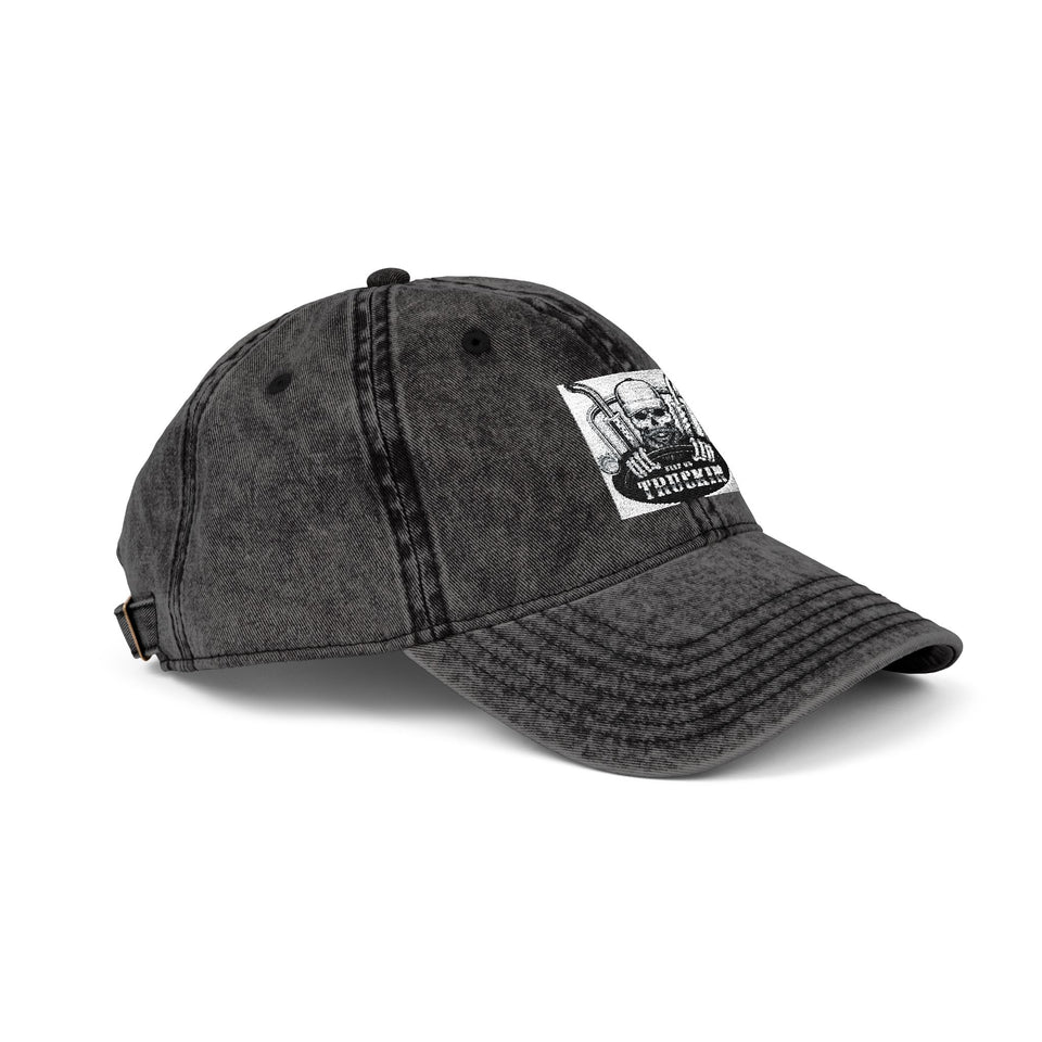 Vintage Embroidered Cap — Distressed Retro Patch Baseball Hat