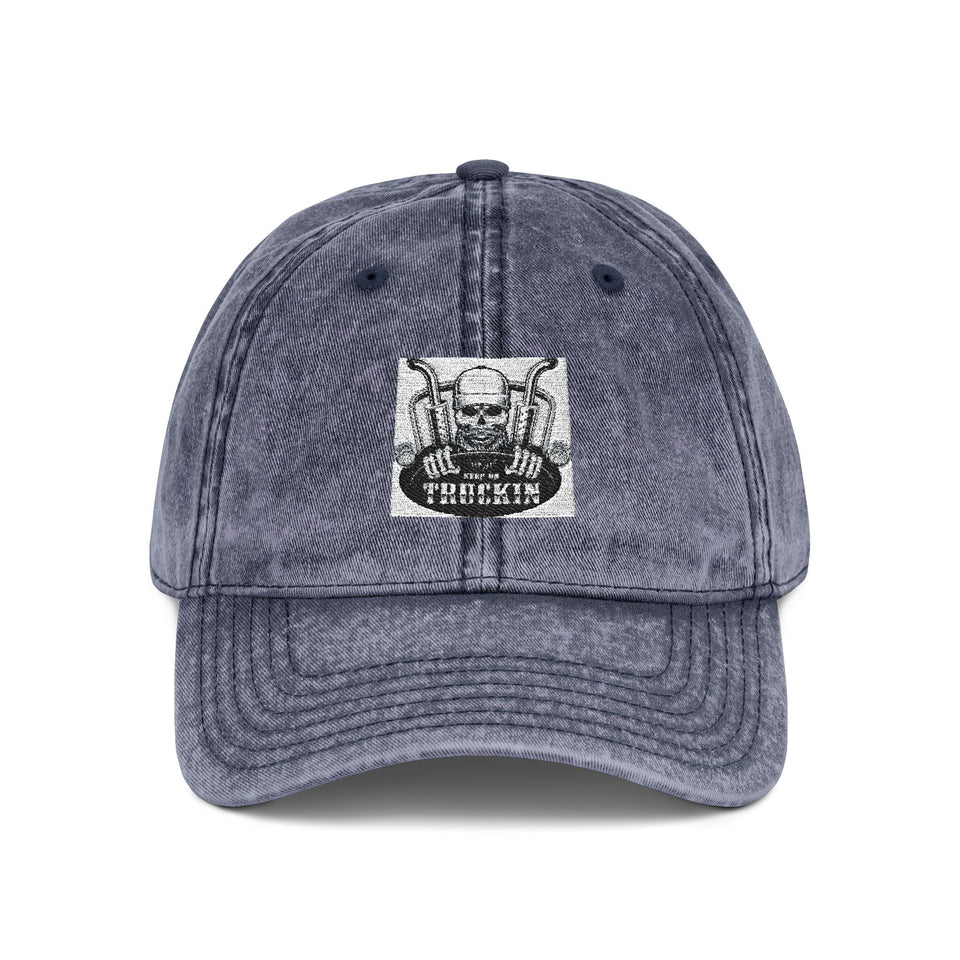 Vintage Embroidered Cap — Distressed Retro Patch Baseball Hat