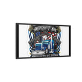 American Trucker American Veteran Framed Canvas - "Proud To Be Both" Patriotic Wall Art
