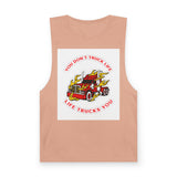 Trucker Flame Tank — "You Don't Truck Life, Life Trucks You" Graphic Muscle Tee