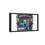 American Trucker American Veteran Framed Canvas - "Proud To Be Both" Patriotic Wall Art