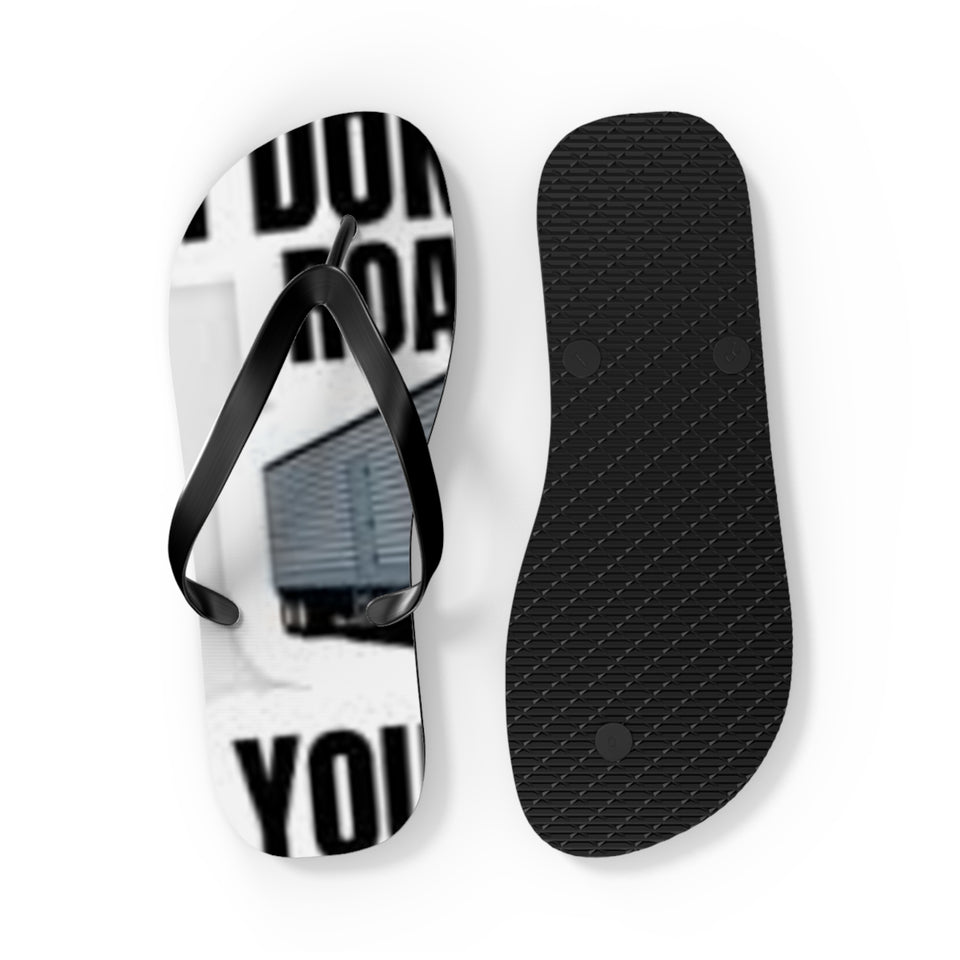 Trucker Graphic Flip Flops – 'Don't Have A Garage You Just' Novelty Beach Sandals