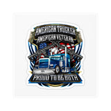 Sticker — "American Trucker, American Veteran: Proud to Be Both" Vinyl Kiss-Cut