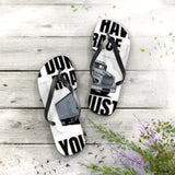 Trucker Graphic Flip Flops – 'Don't Have A Garage You Just' Novelty Beach Sandals