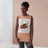 Trucker Flame Tank — "You Don't Truck Life, Life Trucks You" Graphic Muscle Tee