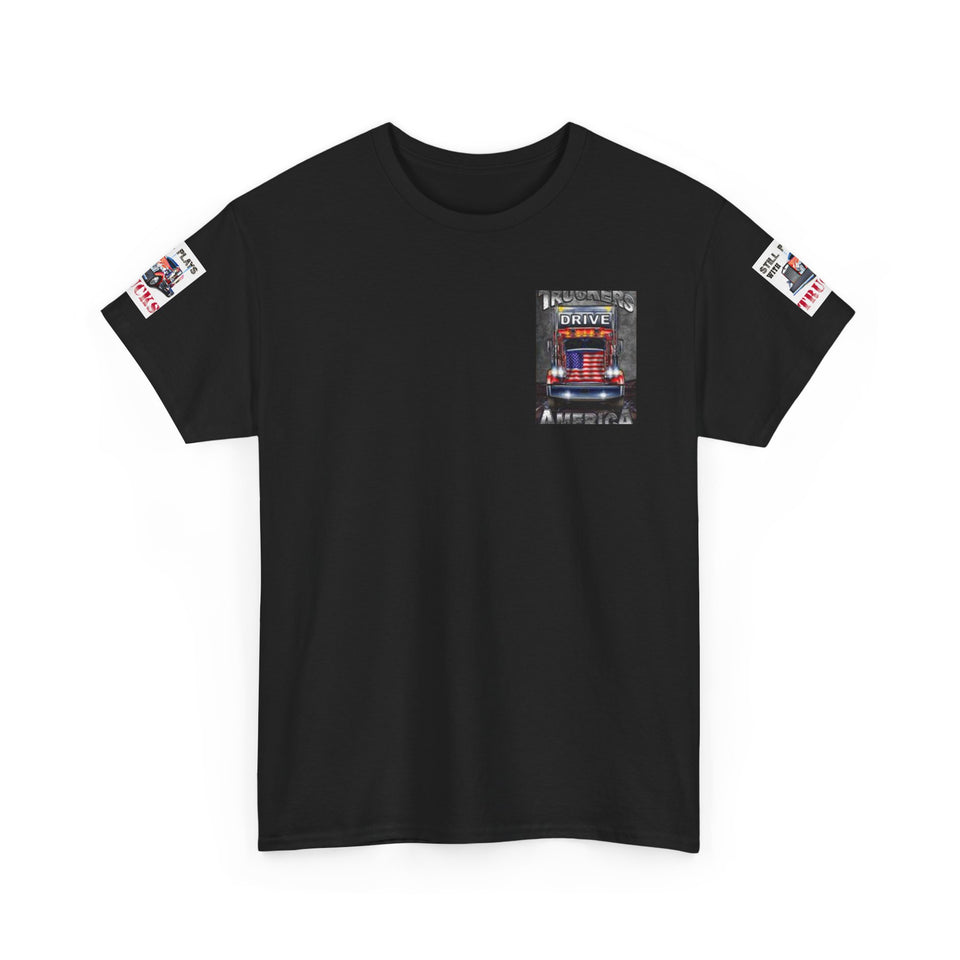 Truckers Drive America T-Shirt – Patriotic Semi Truck Graphic Tee