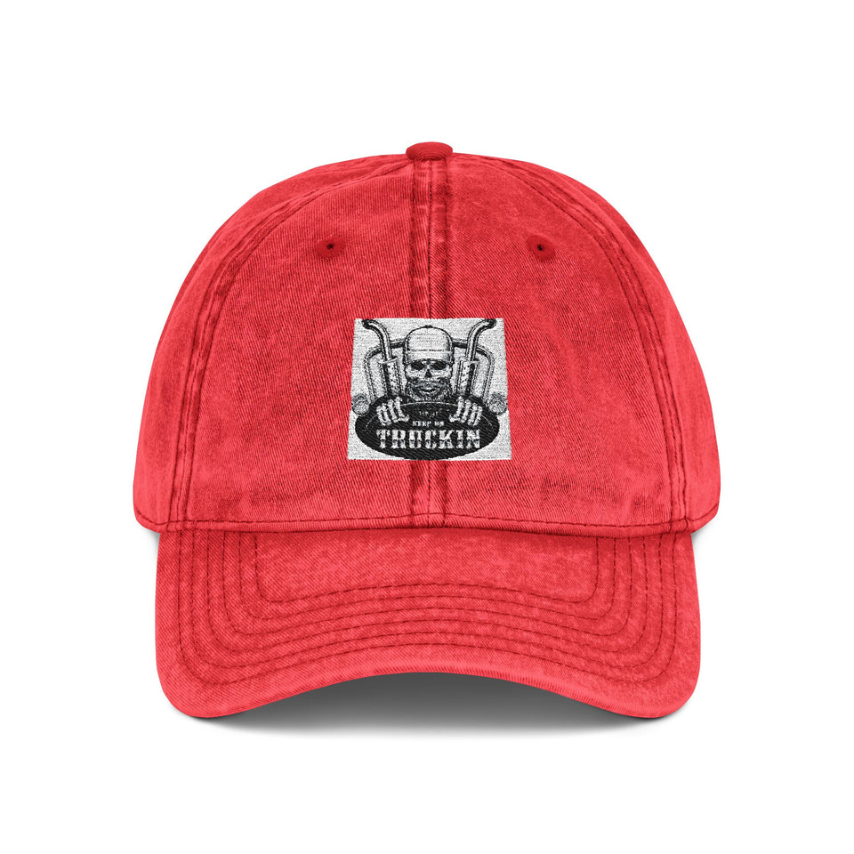 Vintage Embroidered Cap — Distressed Retro Patch Baseball Hat