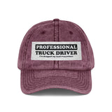 Vintage Embroidered 'Professional Truck Driver' Cap