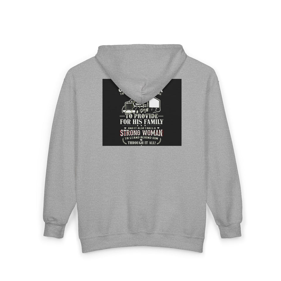 Strong Man Strong Woman Zip Hoodie – 'It Takes a Strong Man to Provide' Family Tribute
