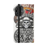 Trucker Sticker Collage Flip Case — Wallet Phone Cover for Truck Drivers
