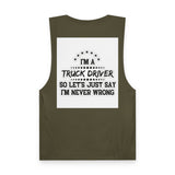 Truck Driver Tank Top — "Proud to Be a Truck Driver" Graphic Sleeveless Shirt