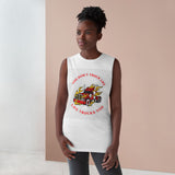 Trucker Flame Tank — "You Don't Truck Life, Life Trucks You" Graphic Muscle Tee