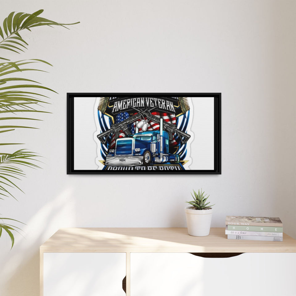 American Trucker American Veteran Framed Canvas - "Proud To Be Both" Patriotic Wall Art