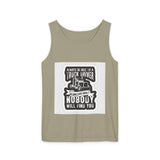 Truck Driver Tank Top — "Always Be Nice to a Truck Driver" Vintage Trucker Graphic