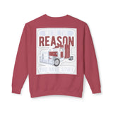 Trucker Crewneck Sweatshirt — “We’re the Reason You Have Stuff” Graphic