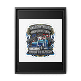 American Trucker American Veteran Framed Canvas - "Proud To Be Both" Patriotic Wall Art