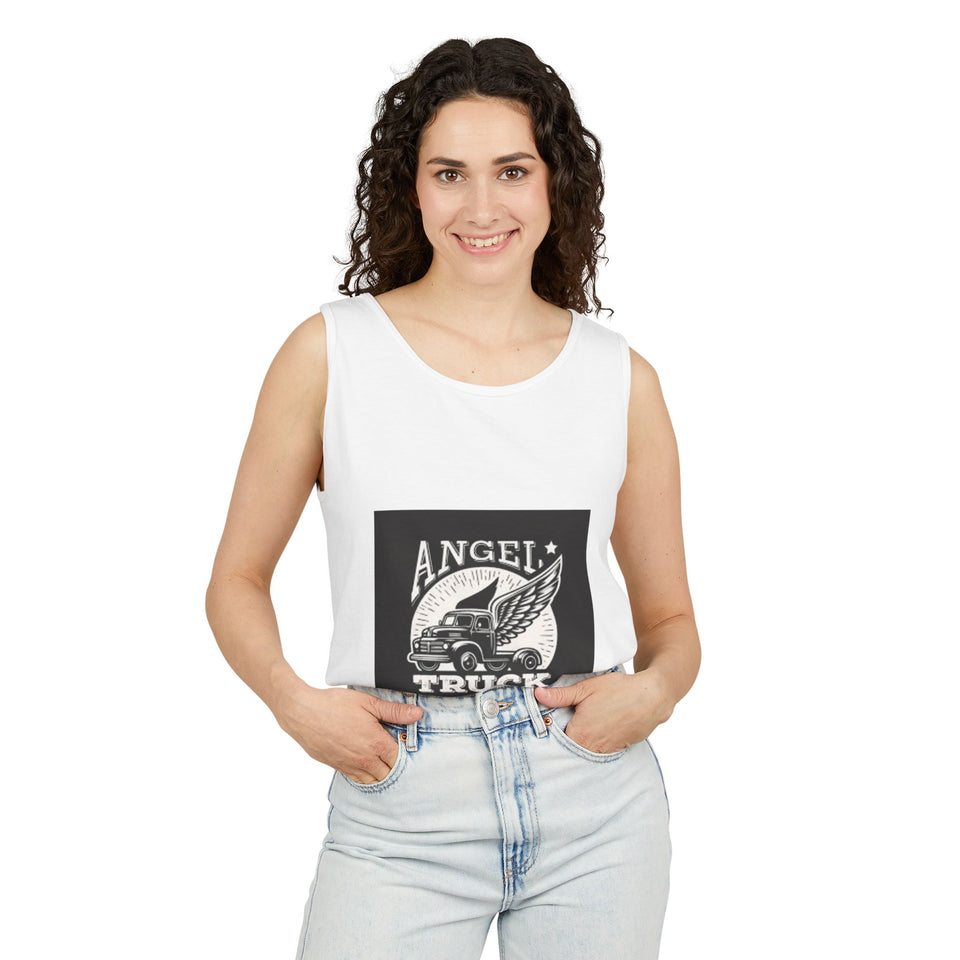 Angel Truck Tank Top — Vintage Winged Truck Graphic Tank for Truckers & Gearheads