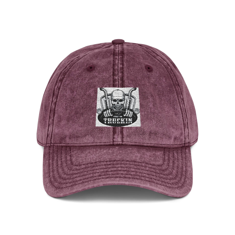 Vintage Embroidered Cap — Distressed Retro Patch Baseball Hat