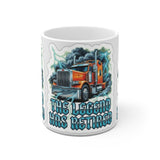 Retired Trucker Ceramic Mug — “The Legend Has Retired” Coffee Cup