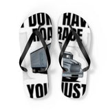 Trucker Graphic Flip Flops – 'Don't Have A Garage You Just' Novelty Beach Sandals