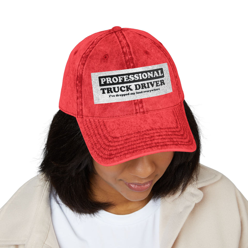 Vintage Embroidered 'Professional Truck Driver' Cap