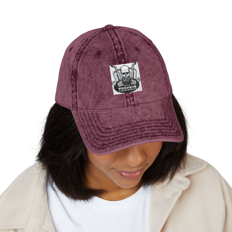 Vintage Embroidered Cap — Distressed Retro Patch Baseball Hat