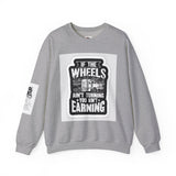 Trucker Crewneck Sweatshirt – "If the Wheels Ain't Turning You Ain't Earning" Vintage Rig Graphic
