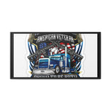 American Trucker American Veteran Framed Canvas - "Proud To Be Both" Patriotic Wall Art