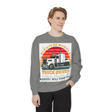 Truck Driver Sweatshirt — “Always Be Nice to a Trucker” Retro Semi Tee