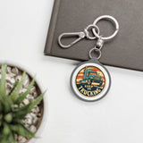 Keep On Trucking Keyring Tag — Vintage Semi Truck Keychain for Truckers & Road Lovers