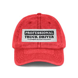 Vintage Embroidered 'Professional Truck Driver' Cap