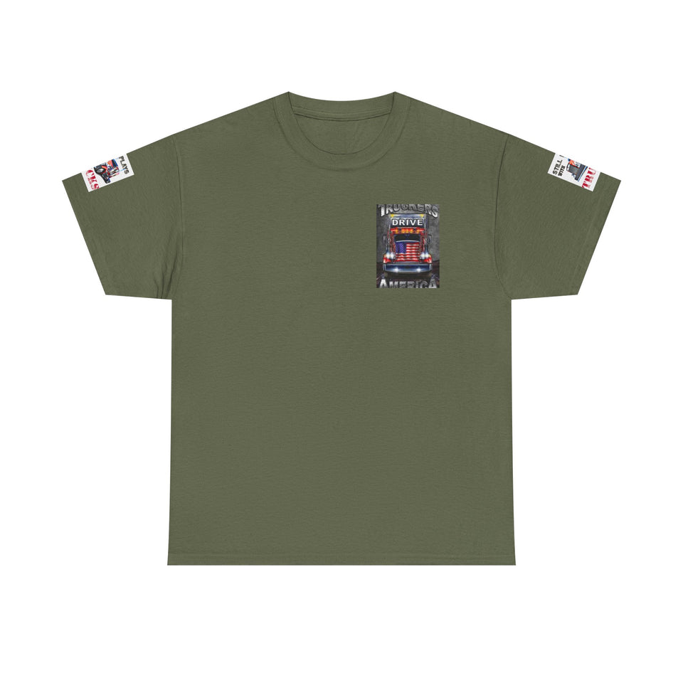 Truckers Drive America T-Shirt – Patriotic Semi Truck Graphic Tee