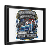 American Trucker American Veteran Framed Canvas - "Proud To Be Both" Patriotic Wall Art